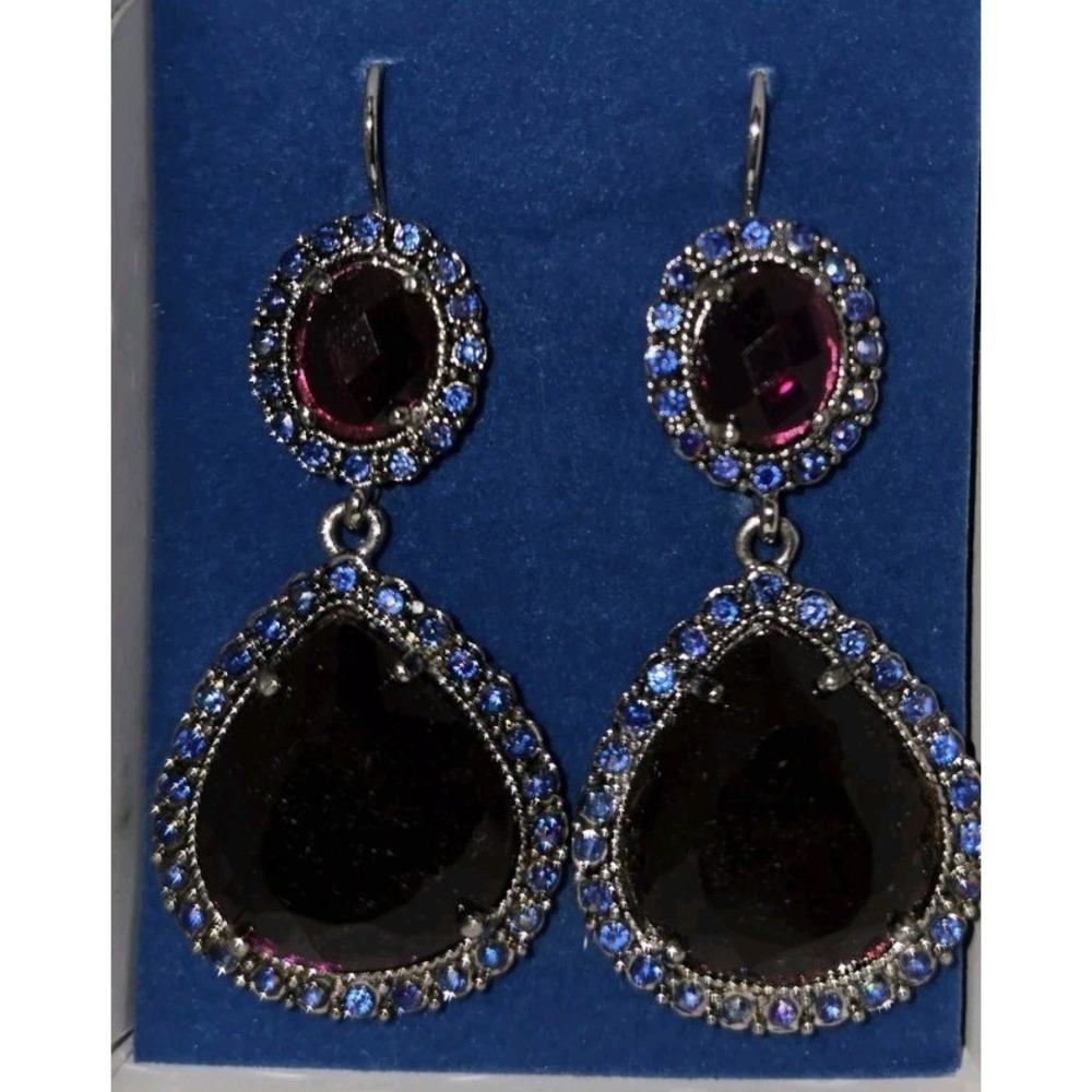 NIB Vintage Avon Bold Drop 2" Earrings Pierced Gold Tone Tear Drop Dangle NOS